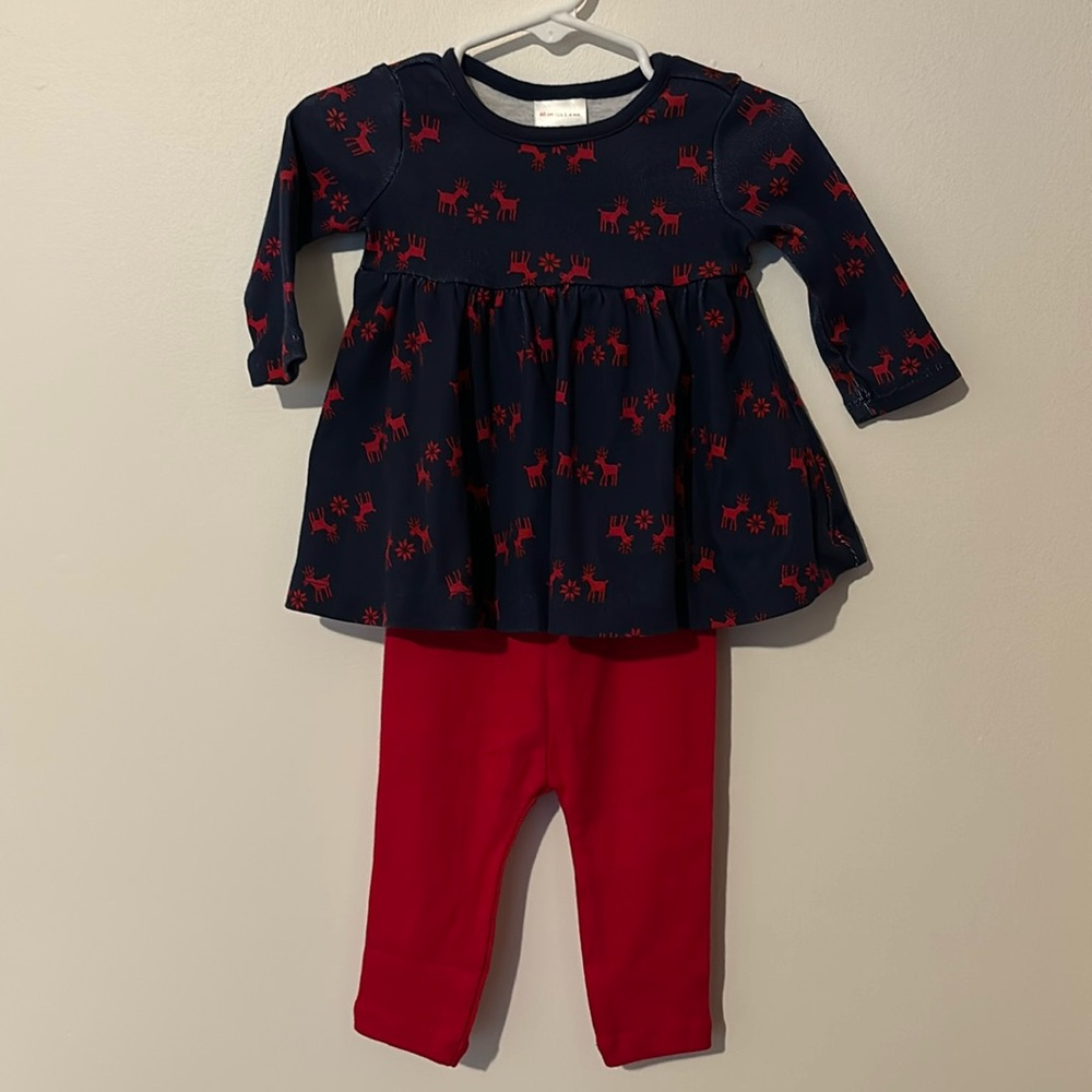 Hanna Andersson skater dress & leggings, size 3-6 months